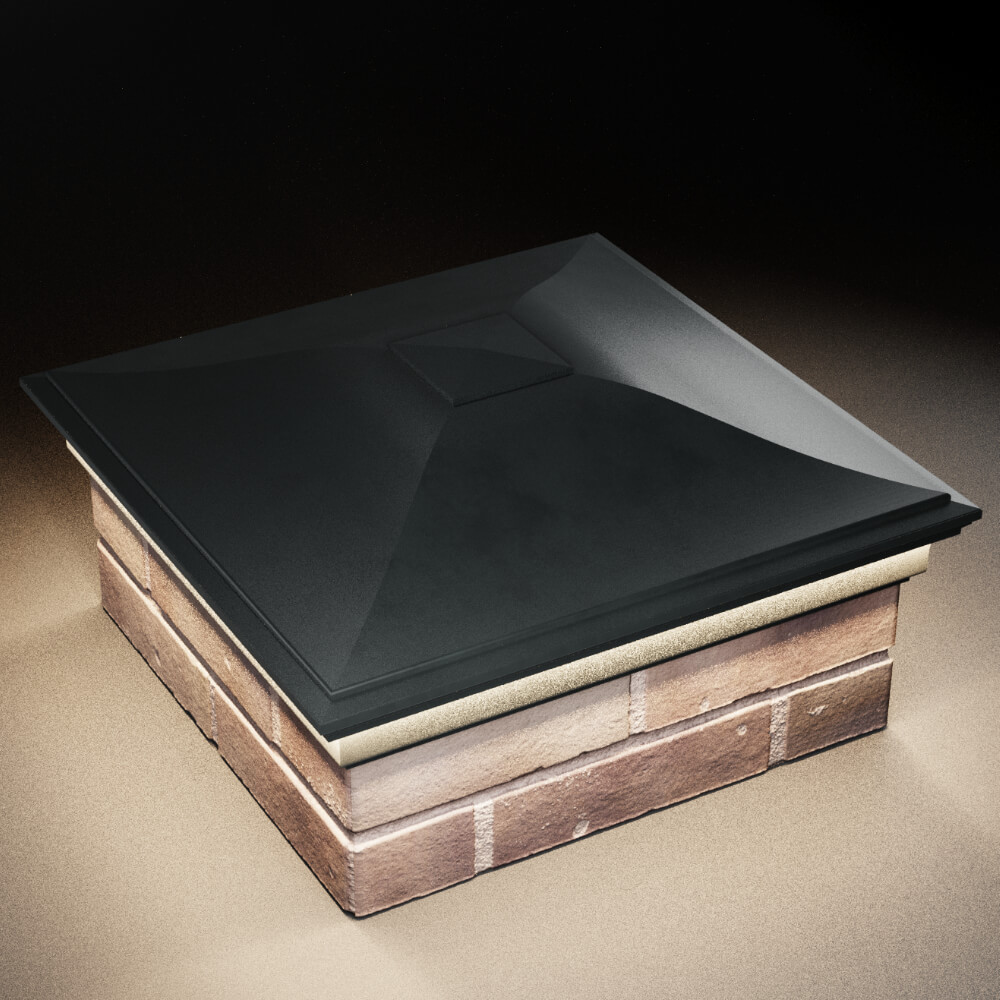 Колпак Zking Монблан Черный на столб 2х2 кирпича (515х515мм) c подсветкой