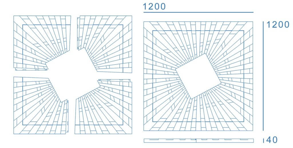 Приствольная решетка для дерева ZKING ATMOSPHERE 1.2х1.2м Красная