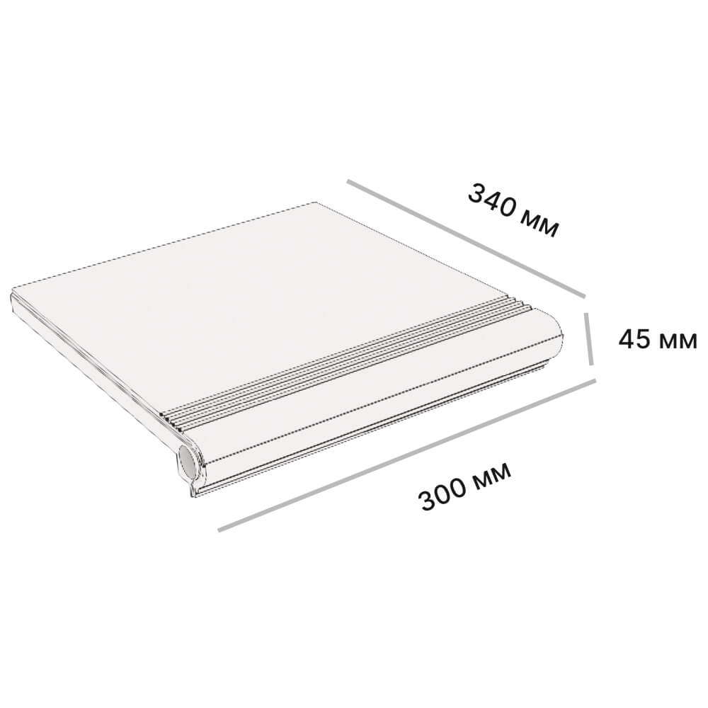 Ступень рядовая Verona 300х340х20мм Серый