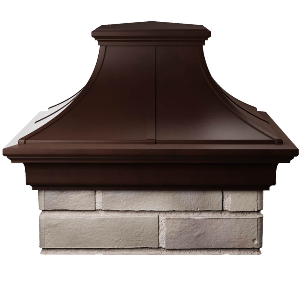 Колпак Zking Монблан Премиум Коричневый на столб 1.5х1.5 кирпича (385х385мм)